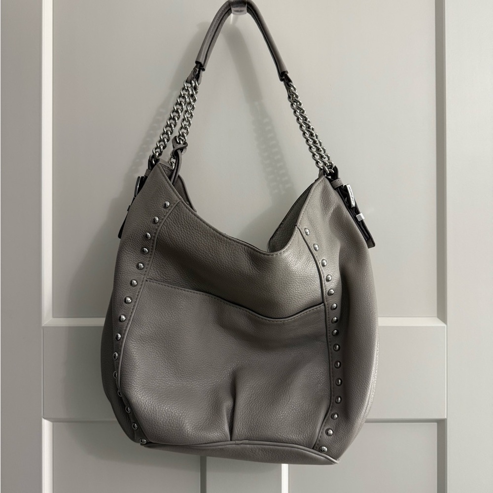 Michael Kors pearl grey Middleton handbag/purse - silver chain